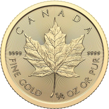 Kanadyjski Liść Klonowy 1/4 uncja złota