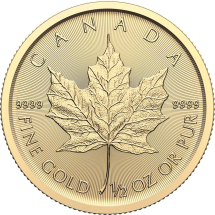 Kanadyjski Liść Klonowy 1/2 uncja złota