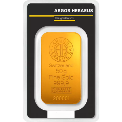 Złota Sztabka 50g Argor-Heraeus